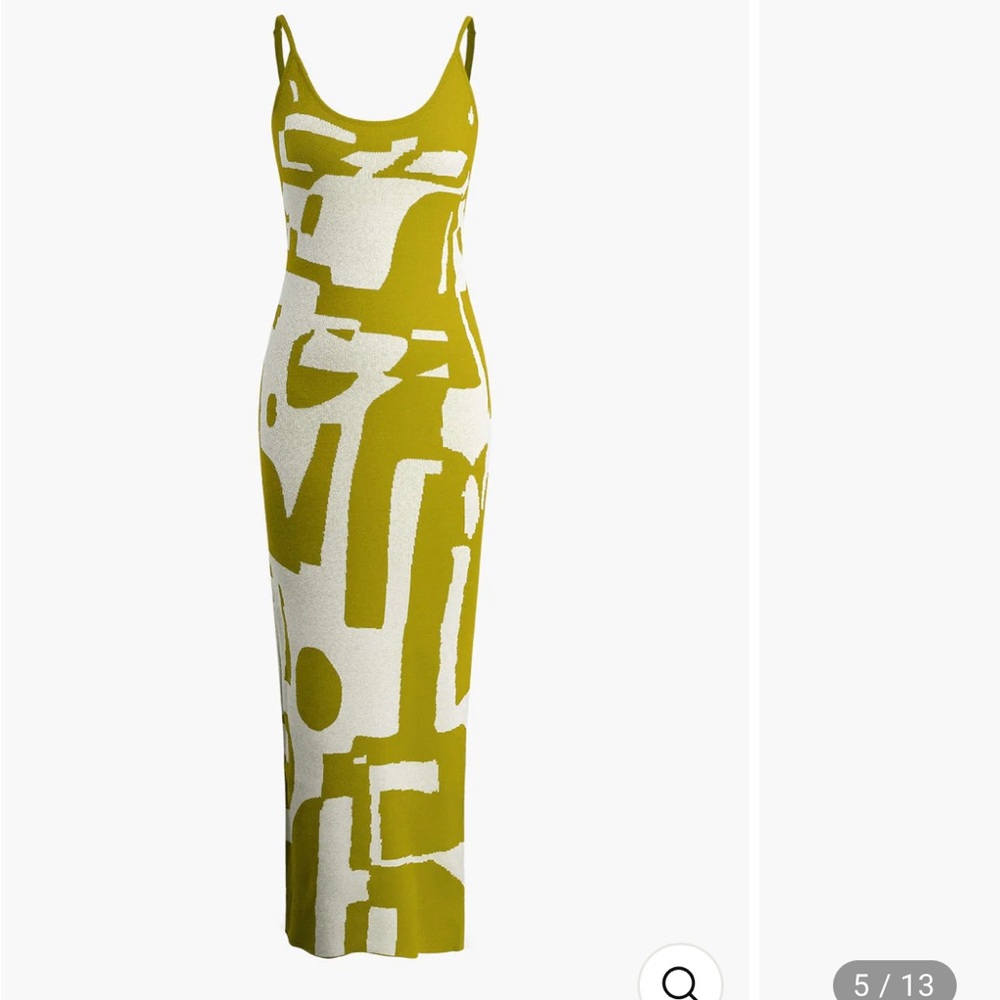 Contrast Knit Slip Maxi Dress